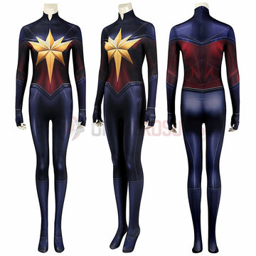 2023 The Marvels Captain Marvel Cosplay Spandex Bodysuit