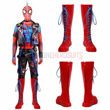 Punk Spider-man Cosplay Boots Hobart Brown Shoes
