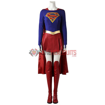 Supergirl Cosplay Costume Female Classic Red SuperHero Suit