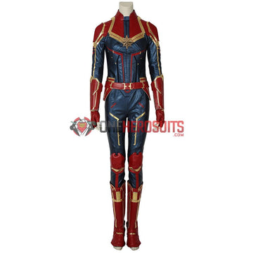 Carol Danvers Cosplay Costume Captain Marvel Dark Color Red Cosplay Suit
