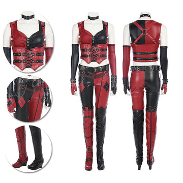 Harley Quinn Cosplay Costumes BatMan Arkham City High Quality Cosplay Suits