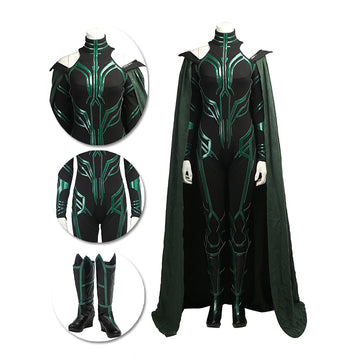 Disfraces de Hela Cosplay Thor Ragnarok Trajes de cosplay Versión en el pecho negro