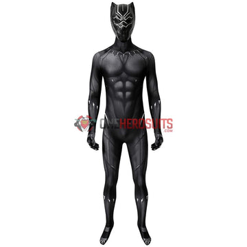 Black Panther Cosplay Suit Spandex Black Panther Costume Detail Printed