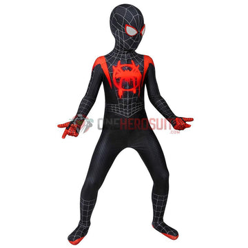 Gift For Boys Miles Morales Black Spider-man Cosplay Suit HQ Printed Costumes
