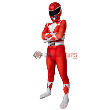 Kids Red Power Ranger Cosplay Suit Christmas Gifts for Children