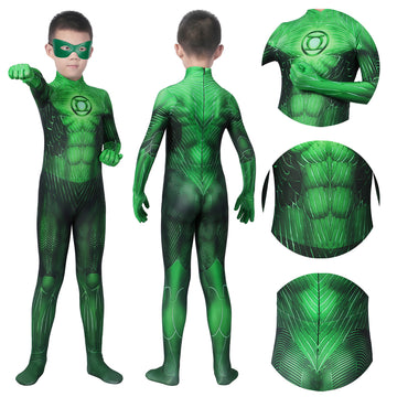 Kids Green Lantern Cosplay Costume Hal Jordan Jumpsuit