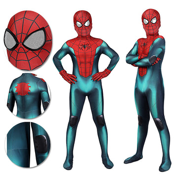 Kids Spider-man Cosplay Suit Miles Morales PS5 Great Responsibility Spandex BodySuit