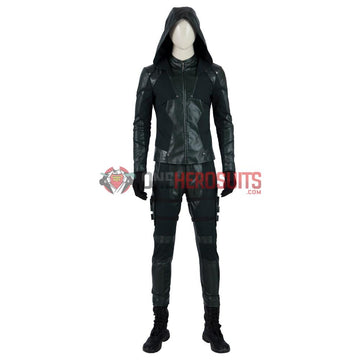 Green Arrow Cosplay Costumes Season 8 Oliver Queen Green Suit Movie Level