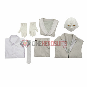 Moon Knight Cosplay Costumes Mr Knight White Suits With Mask