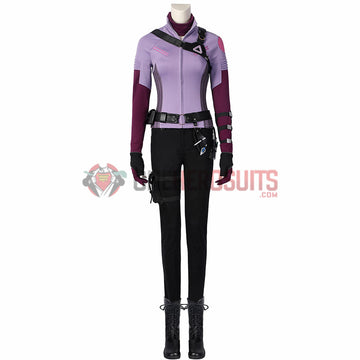 2021 New Hawkeye Kate Bishop Purple Cosplay Costume Halloween Dress Up Suit