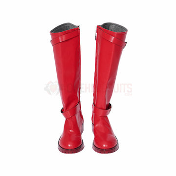 Spider-man Female Cosplay Boots Red Leather Shoes