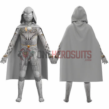 Kids Moon Knight Cosplay Costumes Spandex Jumpsuit With Cloak